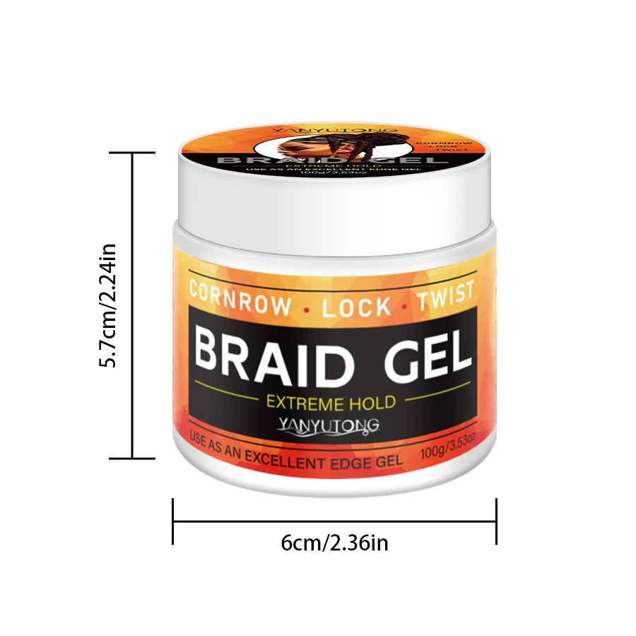 BRAID GEL Cornrow Lock Twist, 4C Hair & Edge Extreme Hold