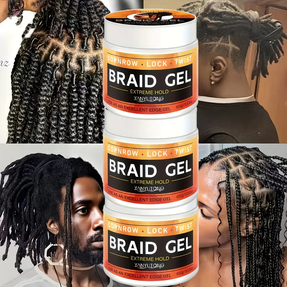 BRAID GEL Cornrow Lock Twist, 4C Hair & Edge Extreme Hold