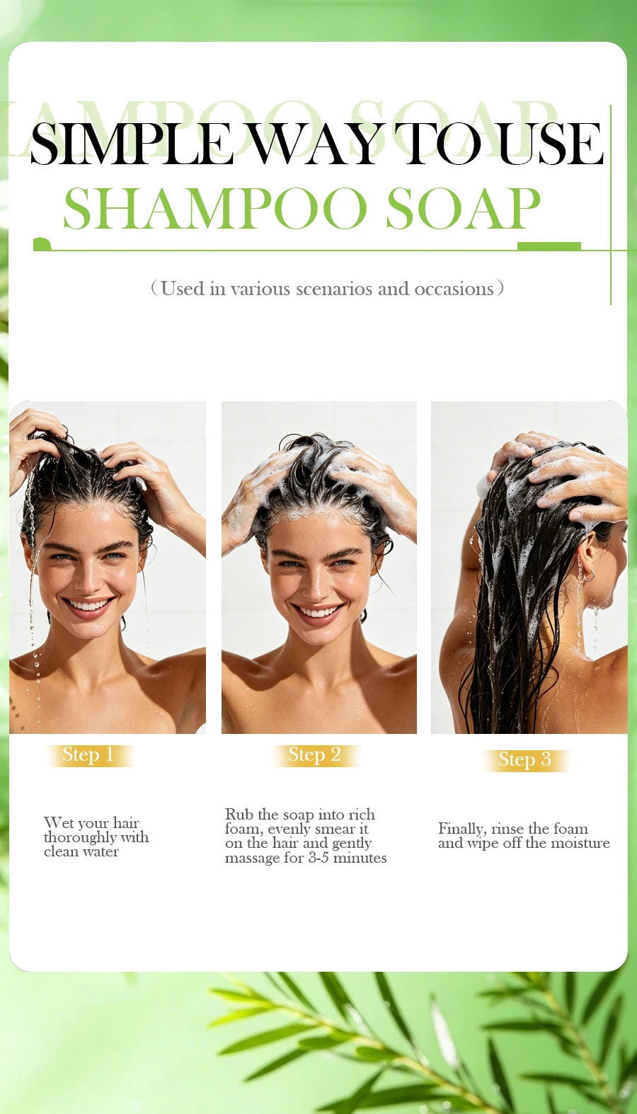 TEA TREE Organic Shampoo Bar, Oil & Dandruff Control, Strong Thick Hair
