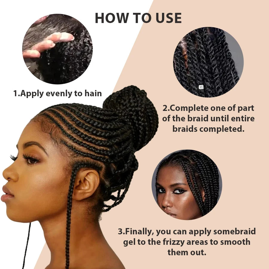 BRAID GEL Cornrow Lock Twist, 4C Hair & Edge Extreme Hold