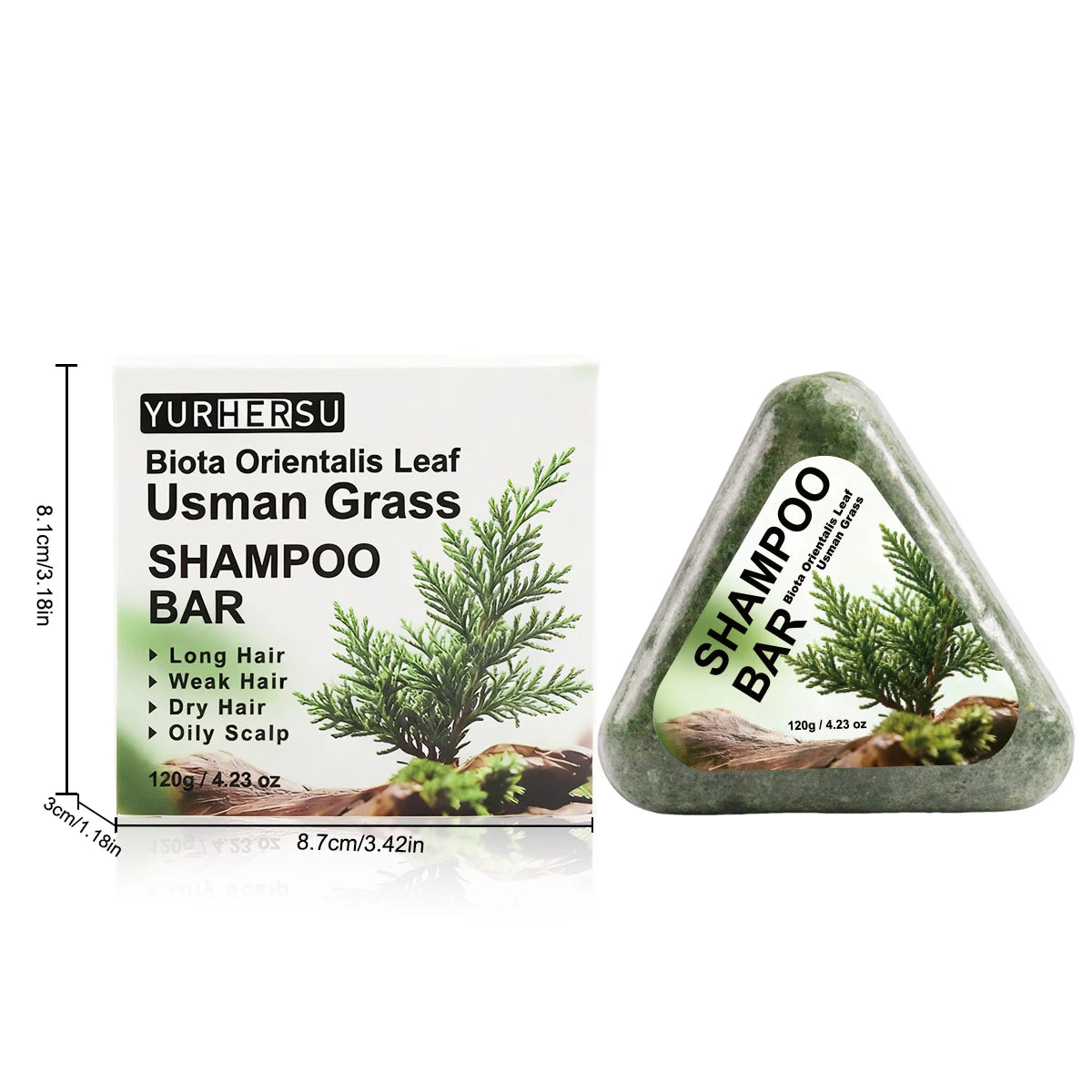 USMAN GRASS Natural Organic Shampoo Bar, Oil Control, Anti Hair Loss