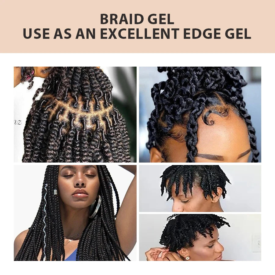 BRAID GEL Cornrow Lock Twist, 4C Hair & Edge Extreme Hold