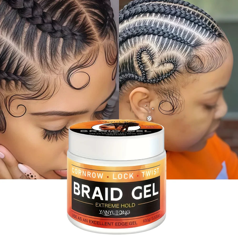 BRAID GEL Cornrow Lock Twist, 4C Hair & Edge Extreme Hold