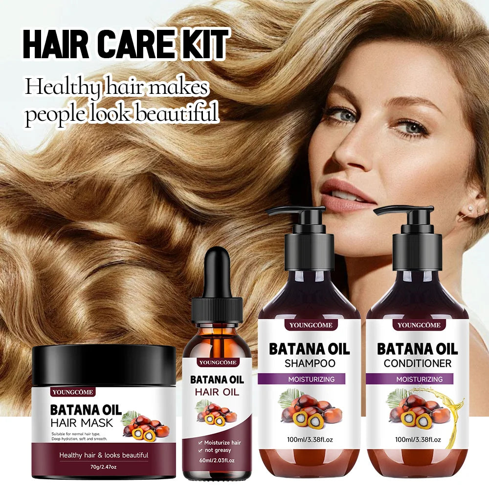 BATANA Oil 100% Complete Hair Care Kit, Thick Hair