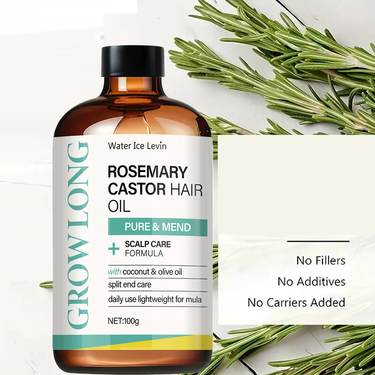 ROSEMARY CASTOR Hair Oil, Scalp Care Formula