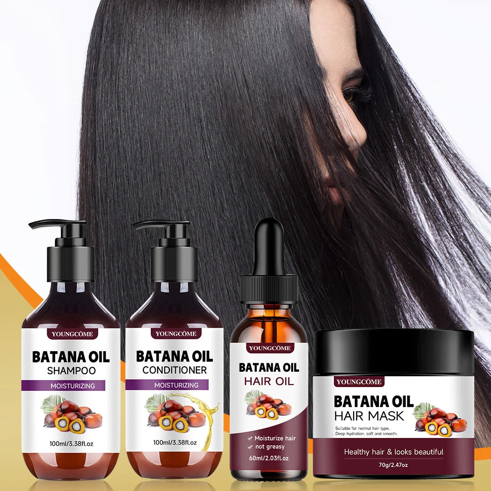 BATANA Oil 100% Complete Hair Care Kit, Thick Hair