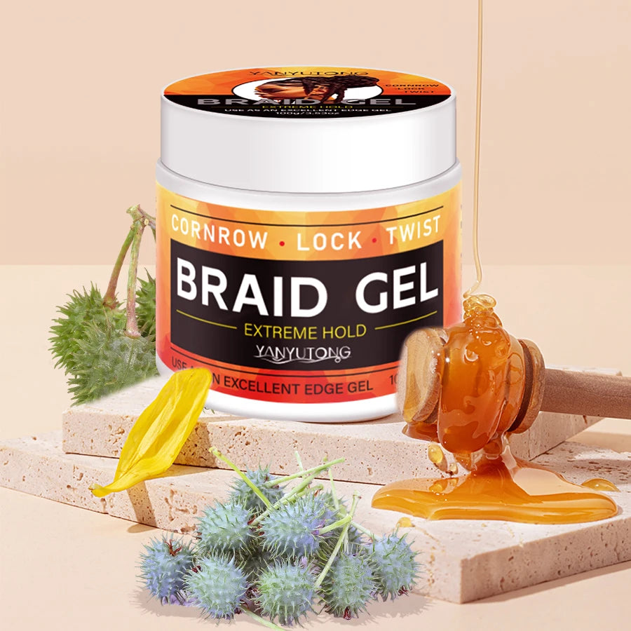 BRAID GEL Cornrow Lock Twist, 4C Hair & Edge Extreme Hold