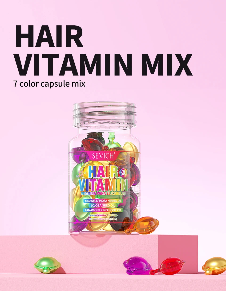 SEVICH HAIR VITAMIN Capsules, Essential Oils + Vitamins ACE/B5