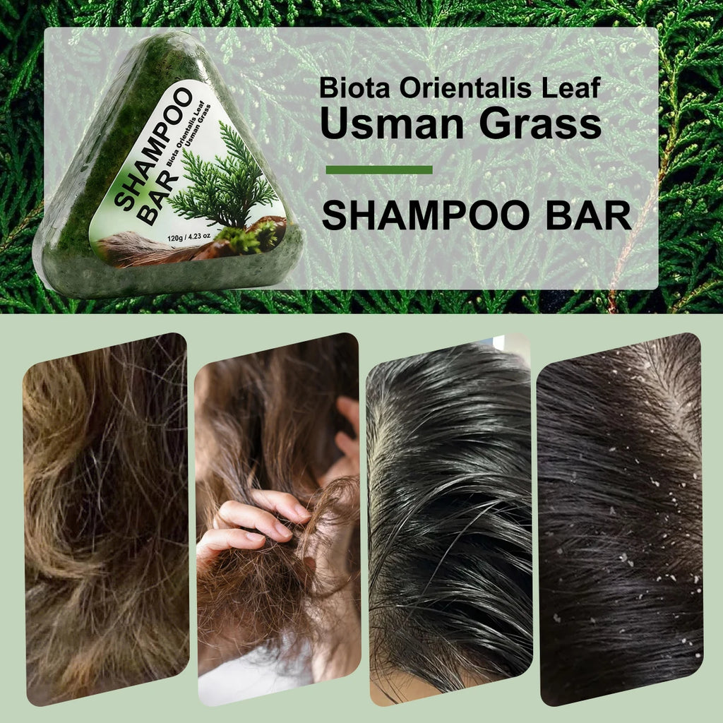 USMAN GRASS Natural Organic Shampoo Bar, Oil Control, Anti Hair Loss