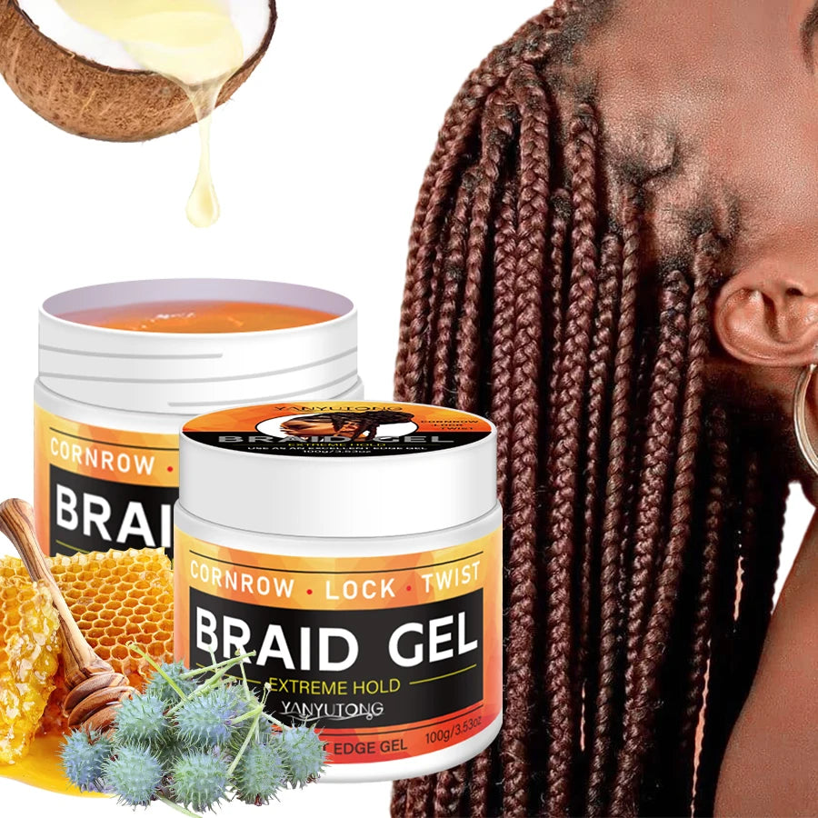 BRAID GEL Cornrow Lock Twist, 4C Hair & Edge Extreme Hold