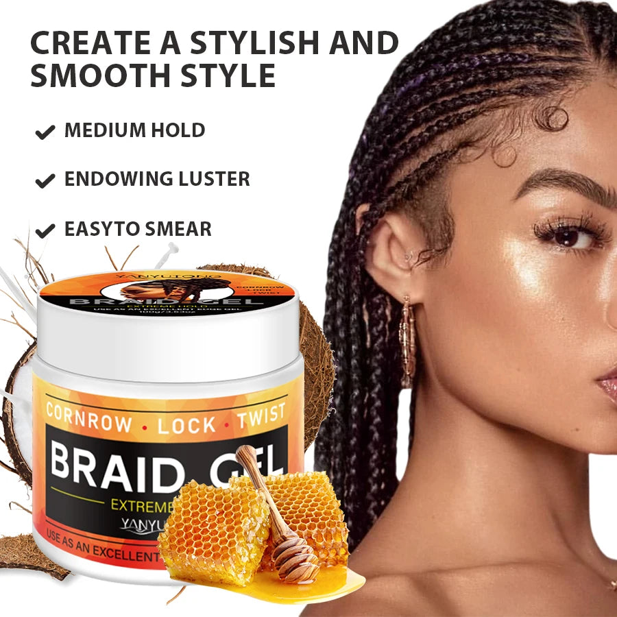 BRAID GEL Cornrow Lock Twist, 4C Hair & Edge Extreme Hold