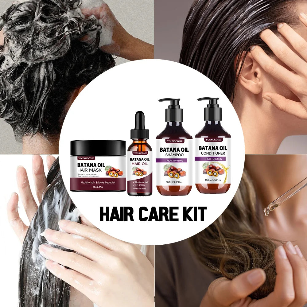 BATANA Oil 100% Complete Hair Care Kit, Thick Hair
