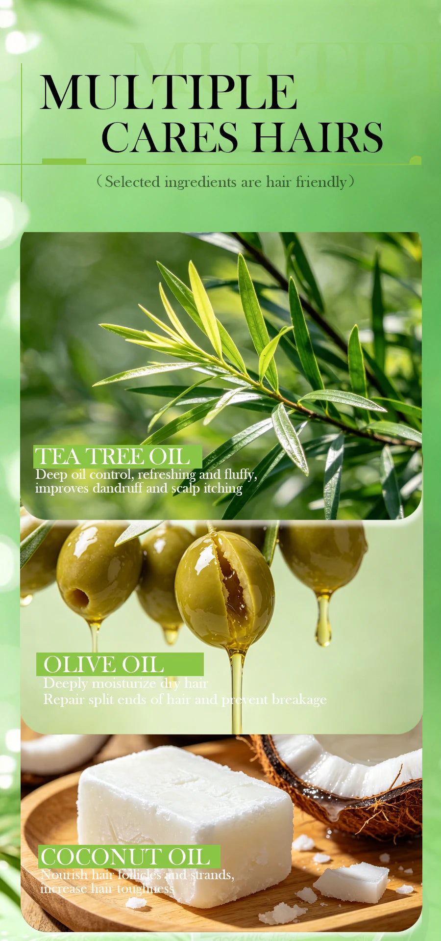 TEA TREE Organic Shampoo Bar, Oil & Dandruff Control, Strong Thick Hair