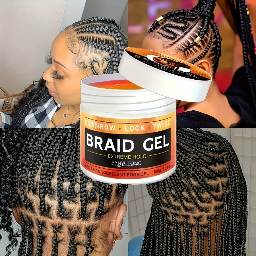 BRAID GEL Cornrow Lock Twist, 4C Hair & Edge Extreme Hold