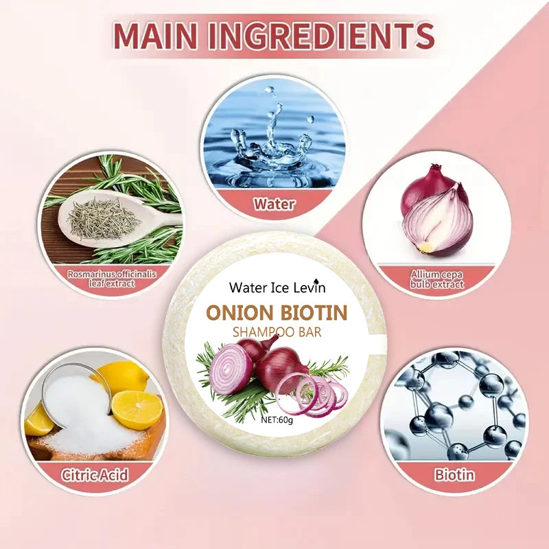 ONION BIOTIN Shampoo Bar, With Rosemary Extract
