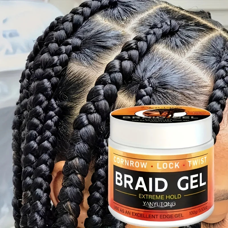 BRAID GEL Cornrow Lock Twist, 4C Hair & Edge Extreme Hold